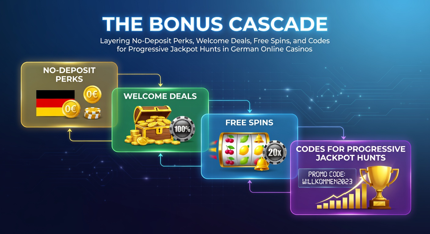 Grafik zur Bonus-Kaskade mit gestapelten Boni und progressiven Jackpots in Online-Casinos